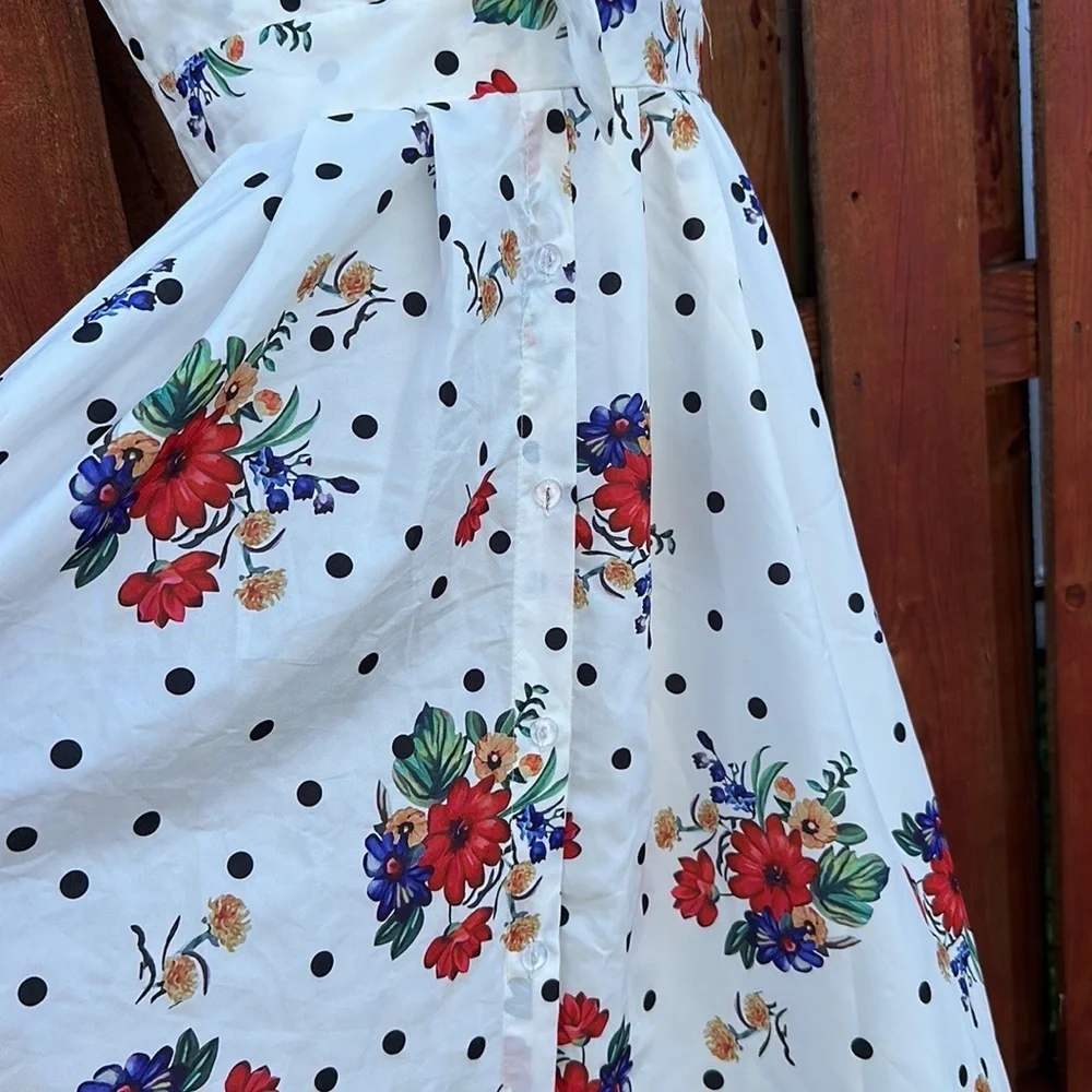 Chic Me Spaghetti Strap Cut Up V-neck Maxi Dress Size L Floral - Picture 5 of 13